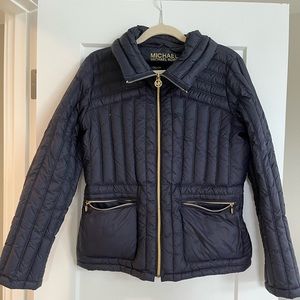 MICHAEL Michael Kors packable down filled jacket, navy, size L
